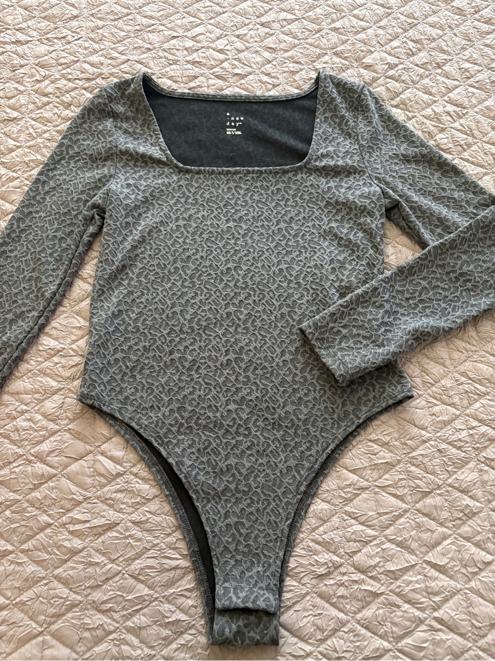 a new day grey and black Textured bodysuit